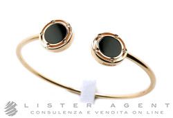 DAMIANI D.Side bracelet in 18Kt rose gold with diamonds ct 0.05 and onyx Size M Ref. 20080284. NEW!