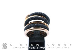 PASAVENTO anello in argento 925 placcato oro rosa e brunito nero Mis 16 Ref. WPLVA730/M. NUOVO!