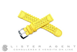 DODO by Pomellato cinturino in pelle intrecciata color giallo MM 18 Ref. CWD6GI. NUOVO!