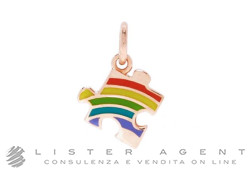 DODO by Pomellato ciondolo Puzzle Arcobaleno in oro ros 9Kt e smalto Ref. DMC3005_PZZLS_EMX9R. NUOVO!