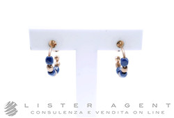 DODO by Pomellato orecchini Mini Granelli in oro rosa 9Kt e ceramica blu Ref. DOC1002_GRANX_CBL9R. NUOVI!