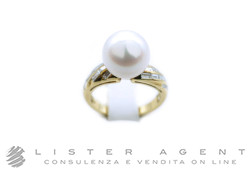 DAMIANI anello Perla in oro giallo 18Kt con diamanti ct 0.44 H Vs e perla mm 10.00 Misura 12 Ref. 2154DAM. NUOVO!