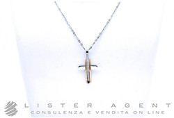 ZANCAN collana con Croce in oro bianco e rosa 18Kt con diamanti ct 0.066 Ref. EC321BR. NUOVO!