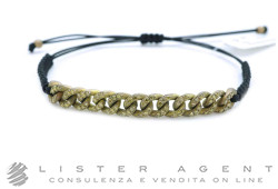 ANTEO bracciale in titanio e zaffiri gialli ct 0.52 con sagola marinara nera Ref. PP02YeTPRECVIM-50A2. NUOVO!