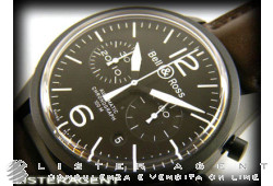 BELL & ROSS collection Vintage BR126 Original Carbon Chronograph in black Pvd steel AUT Ref. BR126. NEW!