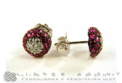 ADAMAS earrings in 18Kt white gold with diamonds ct 0,30 G VS1 and rubies ct 1,63 Ref. 3258. NEW!