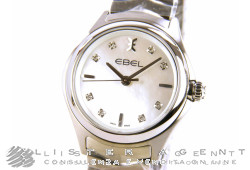 EBEL Wave lady in steel mother of pearl with diamonds Ref. 1216193. NEW!