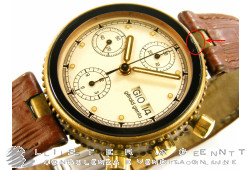 GERALD GENTA Gefica Chronograph in bronze and steel White AUT. USED!