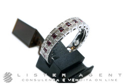 DAMIANI anello Belle Epoque in oro bianco 18Kt con diamanti ct 0.30 e rubini ct 0.68 Misura da 15 a 18 Ref. 20063315. NUOVO!