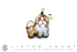GABRIELLA RIVALTA collezione Cuccioli ciondolo Cane Shitzu in oro giallo 18Kt e rame smaltato Ref. 95654660. NUOVO!