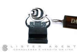 DAMIANI Damianissima ring in 925 silver with diamonds ct 0.03 H, mother of pearl and onyx Size 54 Ref. 20047535. NEW!