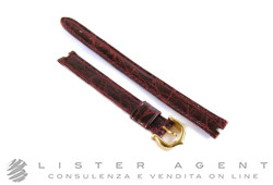 CARTIER cinturino in pelle di coccodrillo bordeaux ansa MM 10,5 con fibbia placcata oro giallo. NUOVO!