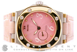 BUTI Lulu Automatic Limited Edition in steel and 18Kt yellow gold with diamonds Pink. NEW!