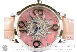 GIO' MONACO Eclisse in steel Mother of pearl with diamonds Ref. 536-A. NEW!