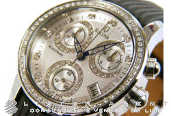 BULOVA Accutron chronograph Lady in steel and diamond Argenté Ref. 63R34. NEW!