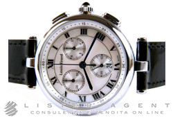 LOUIS ERARD Romance Chronograph lady in steel other of pearl Ref. 12820AA04. NEW!