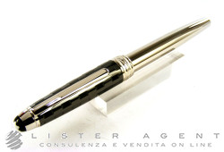 MONTBLANC roller pen Meisterstuck Solitaire in steel and black ceramic Prisma Ref. 103107. NEW!