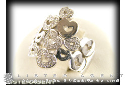 PASQUALE BRUNI ring Hearts in 18Kt white gold with diamonds ct 0,36 Ref. 12479B. NEW!