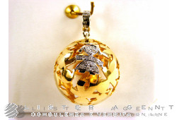 LE BEBE' pendant Sfera with Baby Girl in 18Kt yellow and white gold with diamonds. NEW!