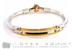 BARAKA' semirigid bracelet in white and rose gold 18K with diamond ct 0,02 Ref. BR21307B002LU. NEW!