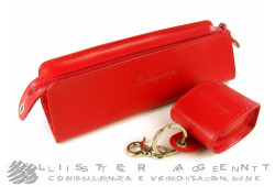 MONTEGRAPPA pen holder case in red leather with cartridges holder. NEW!