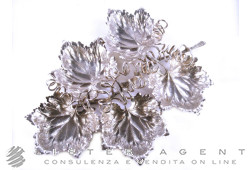 BUCCELLATI GIANMARIA centerpiece Leaves 5 vine leaves shoot in 925 silver. NEW!