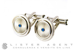 MONTBLANC Horlogerie cufflinks in steel and enamel Ref. 114762. NEW!