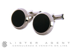 MONTBLANC Meisterstück cufflinks in steel and onyx Ref. 112896. NEW!