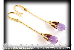 POMELLATO earrings Veleno in 18Kt rose gold and amethysts Ref. OA601407/01. NEW!