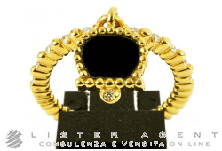 CHANTECLER ring Anima 70 with Campanella micro in 18Kt yellow gold with onyx and diamond Ref. 37076. NEW!