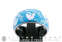 CHANTECLER ring Galletto in 925 sillver and light blue enamel Ref. 32105. NEW!