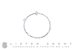 DODO by Pomellato Mini granelli bracelet in sterling silver with chain and brisè ring in steel, t-bar in 9K rose gold and plaquettes in silver and steel Ref. DBC0002_GRANX_GAGMX. NEW!