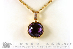 BULGARI necklace Parentesi Cocktail in 18Kt rose gold with diamonds, and amethyst Ref. CL855241. NEW!