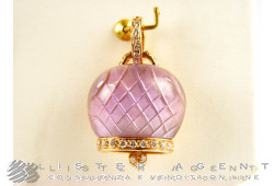 CHANTECLER pendant collection Campanelle in 18Kt rose gold with diamonds and amethyst Ref. 26915. NEW!
