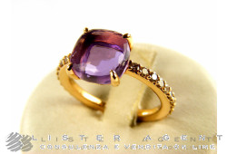 POMELLATO ring Baby 18Kt rose gold with amethyst and brown diamonds Size 12 Ref. AA509O7BROI. NEW!