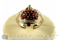 CHANTECLER ring Campanella in 18Kt white gold with diamonds and rubies ct 1,23 Size 13 Ref. 26878. NEW!