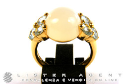 POMELLATO ring Luna in 18Kt rose gold with moonstone and aquamarine Size 14 Ref. AA702O7ADF. NEW!