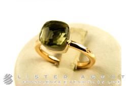 POMELLATO ring Nudo petit in 18Kt rose and white gold and prasiolite Size 12 Ref. AB403/O6/PA. NEW!