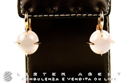 POMELLATO earrings Veleno in 18Kt rose gold and white quartz Ref. OB303O7QB. NEW!