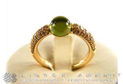 POMELLATO M'ama non m'ama ring in 18Kt rose gold with diamonds and peridot Size 14 Ref. AB213TBRO7OE. NEW!