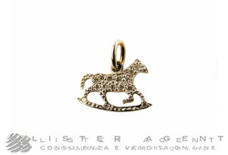 DODO by Pomellato pendant Cavallo a Dondolo small in 18Kt white gold with diamonds ct 0,10. NEW!