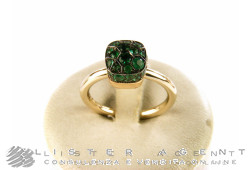 POMELLATO ring Nudo Solitaire in 18Kt white and rose gold with emeralds ct 0,74 Size 14 Ref. AB501O6SM. NEW!