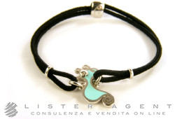 CHANTECLER bracelet Scugnizzi Mini Sea Horse in 925 silver with light blue enamel and diamonds Ref. 35590. NEW!