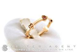 GUCCI ring GG moduli toni in 18Kt rose gold and rose sapphires Size 12. NEW!