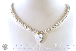 GUCCI Chunky Heart necklace in 925 silver Ref.181567J84008106. NEW! 