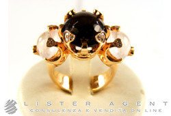 PASQUALE BRUNI ring in 18Kt rose gold with diamonds and semiprecious stones Size 15 Ref. 35ACGIOMO13844R. NEW!