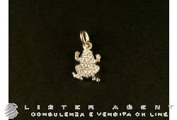 DODO by Pomellato pendant Frog small in 18Kt white gold and diamonds Ref. D10RAPOBB. NEW!