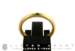 POMELLATO ring Milano in 18Kt brushed yellow gold and emerald Size 11 Ref. AA002SOSM. NEW!