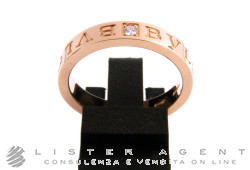 BULGARI ring Bulgari-Bulgari in 18Kt rose gold and diamond Size 20 Ref. AN854185. NEW!