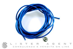 DODO by Pomellato Thin Cord Blue Royal in cotton with 925 silver seal Ref. DC.SIG/A/ROY1/K. NEW!